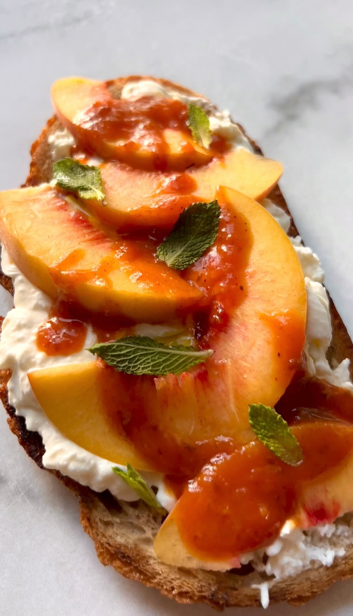 Peach and Burrata Toast