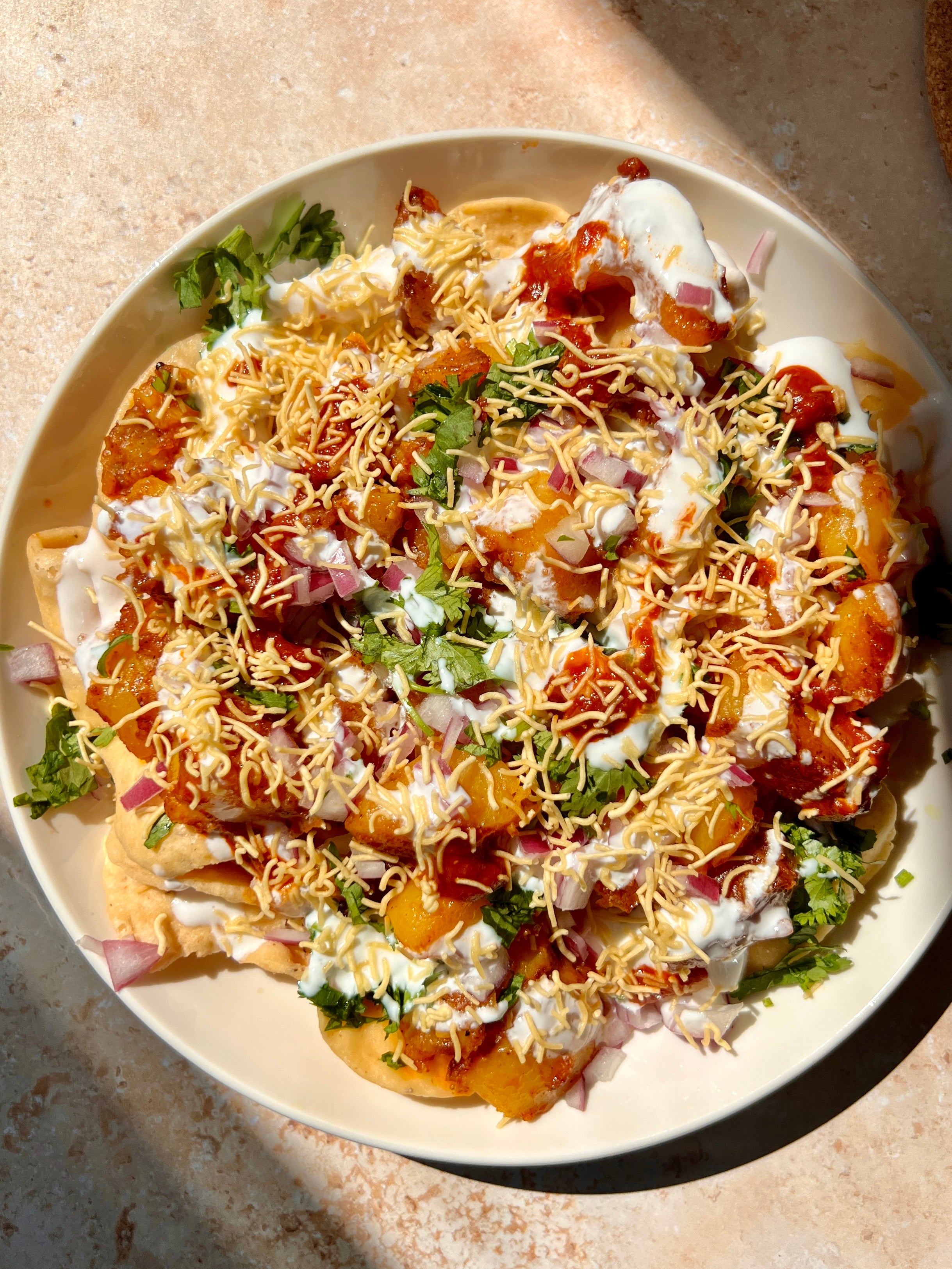 Crispy Potato Papri Chaat