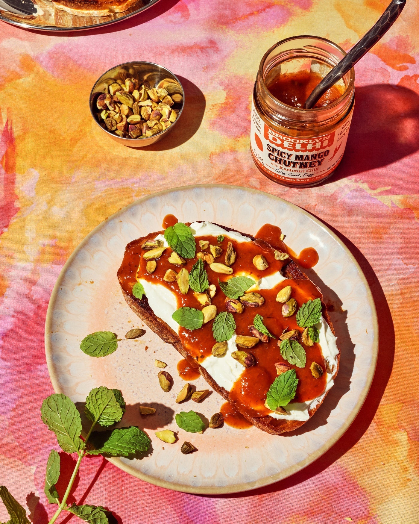 Whipped Ricotta and Spicy Mango Chutney Toast