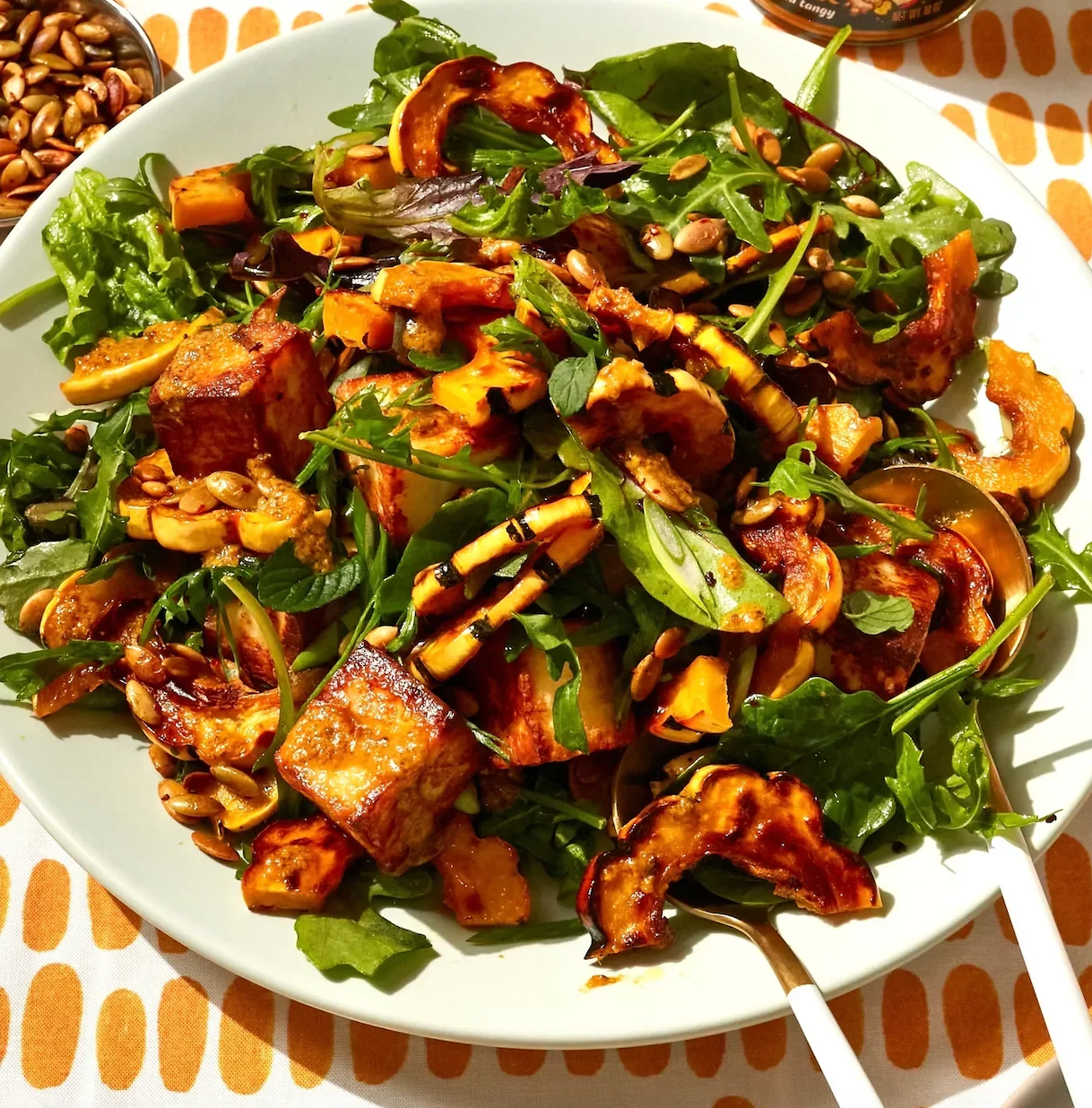 Roasted Delicata Squash & Paneer Salad