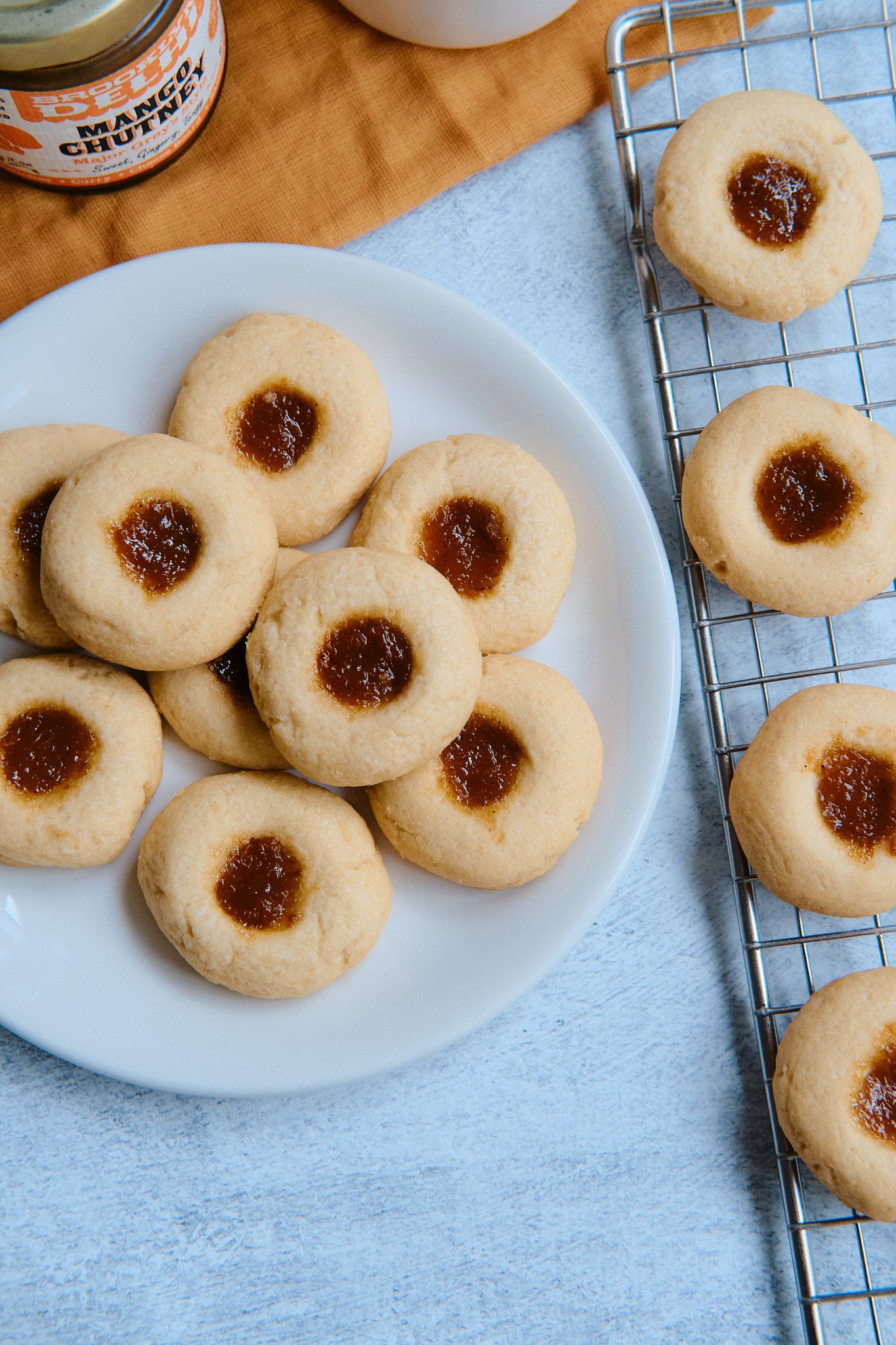 Mango Chutney Thumbprint Cookies