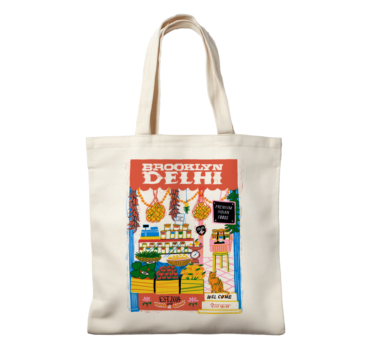 Illustrated Market Tote Bag